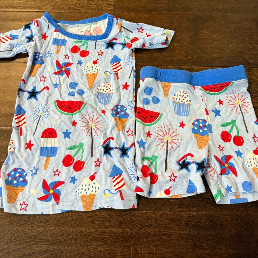 Little sleepies Stars, Stripes, and sweets pajama set